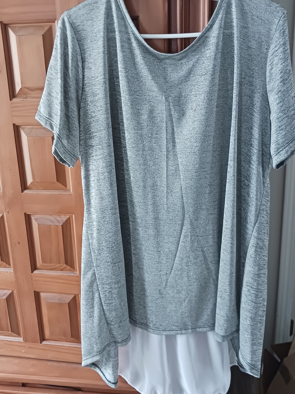 NWT Ashley Stewart Heather Gray High-Low Tunic Top